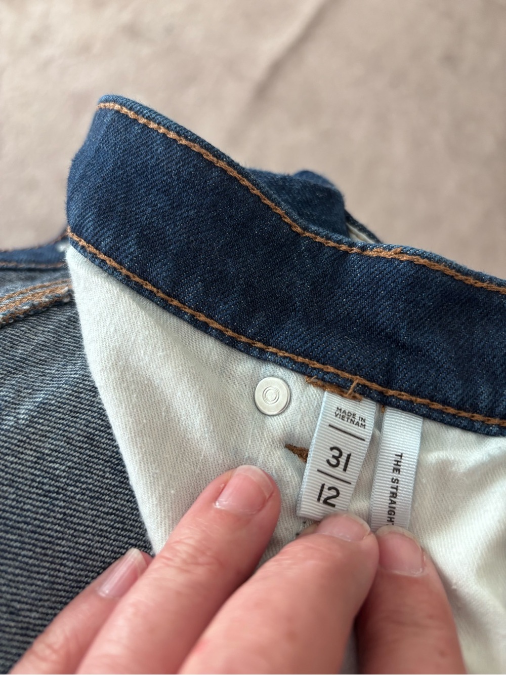 LOFT Dark Blue Cropped Straight Leg Jeans - Picture 3 of 4
